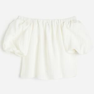 H&M Puff Sleeve Off Shoulder Blouse – White – Large